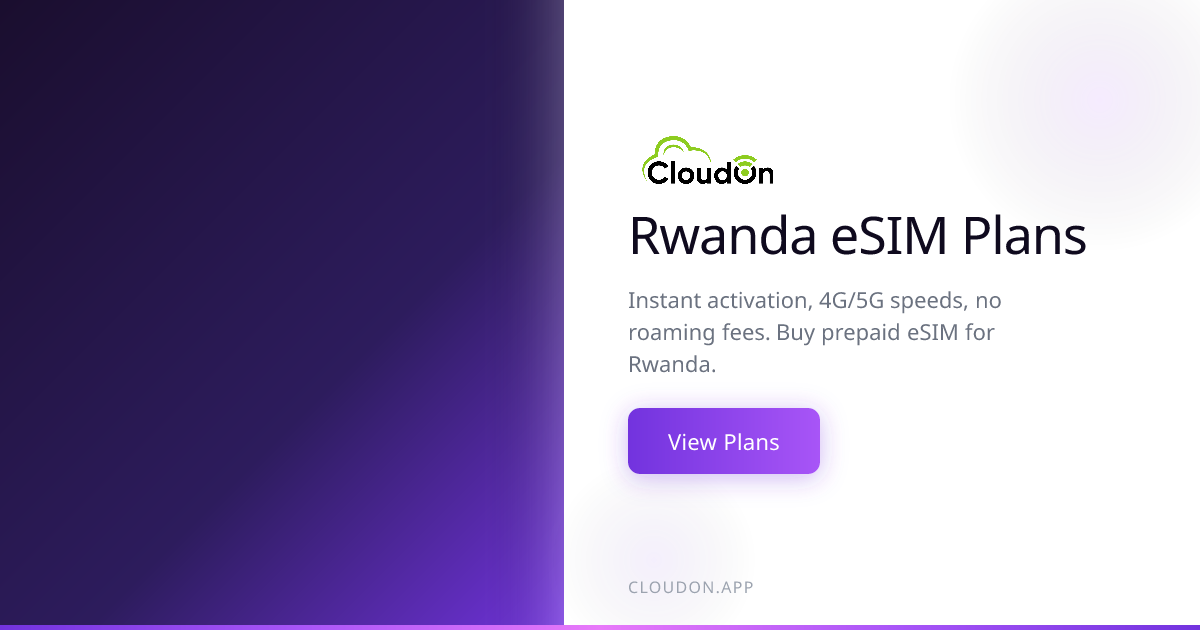 Rwanda eSIM | Buy Cheap Prepaid Data | CloudOn eSIM